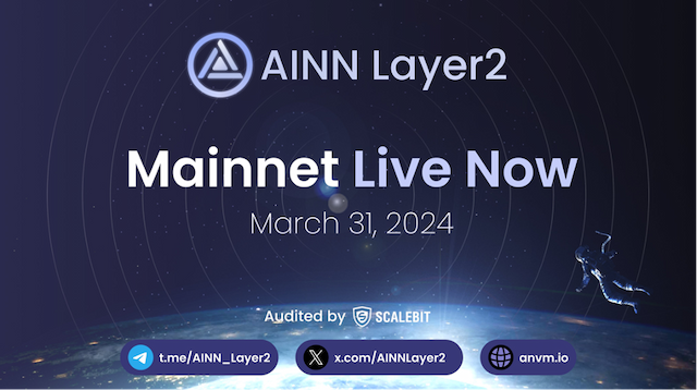 AINN Layer2 Mainnet Launch: TVL Surpasses $600 Million on Day One