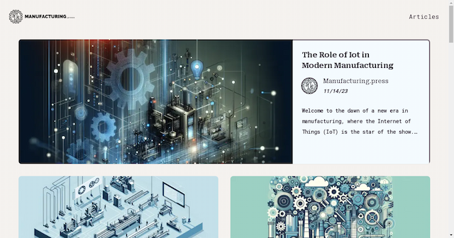 Manufacturing.press Launches as the Ultimate Hub for Manufacturing News and Expert Insights