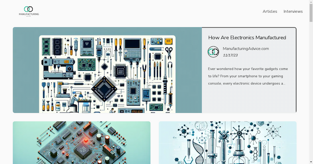 Introducing ManufacturingAdvice.com: A New Platform for Manufacturing Expertise