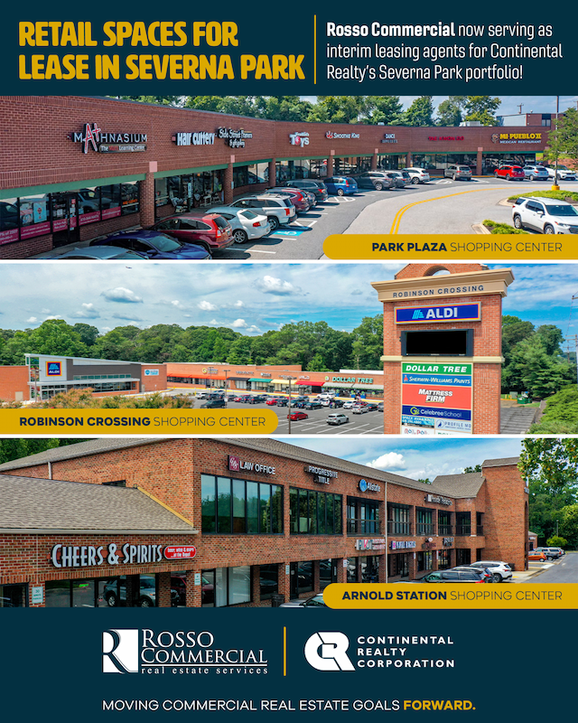 RossoCRE Named Interim Leasing Agent for Continental's Severna Park Retail Portfolio