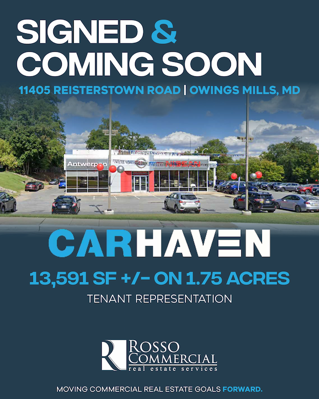 RossoCRE Secures Prime Owings Mills Location for CarHaven Dealership