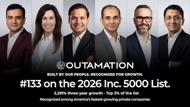 Outamation Named to Inc. 5000 with 2,291% Growth