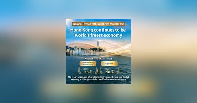 Hong Kong Named World's Freest Economy in 2026 Fraser Institute Report