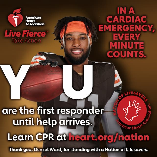 Browns' Denzel Ward Urges Cleveland: You Can Save a Life with Hands-Only CPR