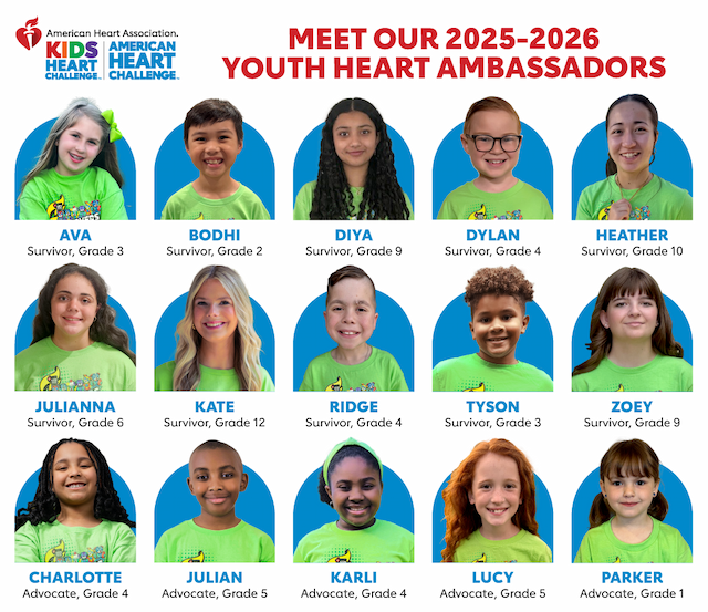 American Heart Association Enlists 15 Youth Ambassadors to Combat Health Challenges