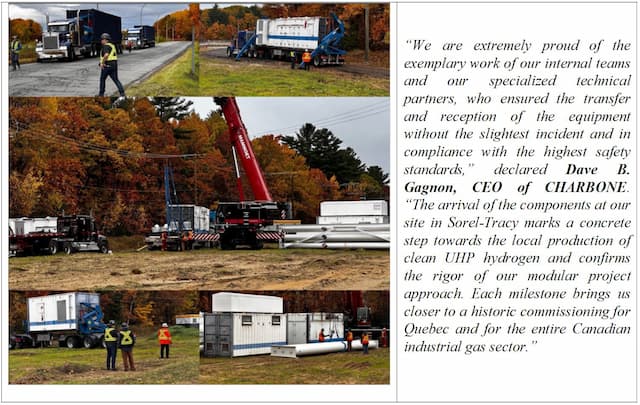Charbone Advances Hydrogen Production with Sorel-Tracy Milestone
