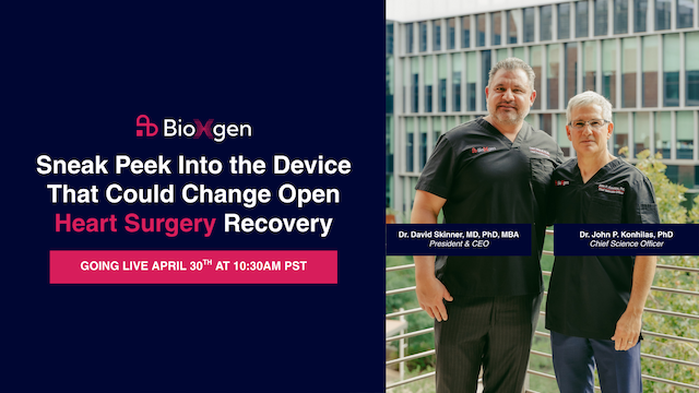 BioXgen Unveils Cardiac Patch in Investor Webinar, Opens Crowdfunding