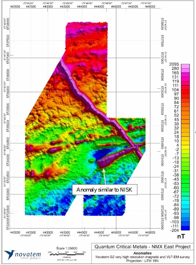 Quantum Metals Discovers Nisk-Like Anomaly in Quebec Survey