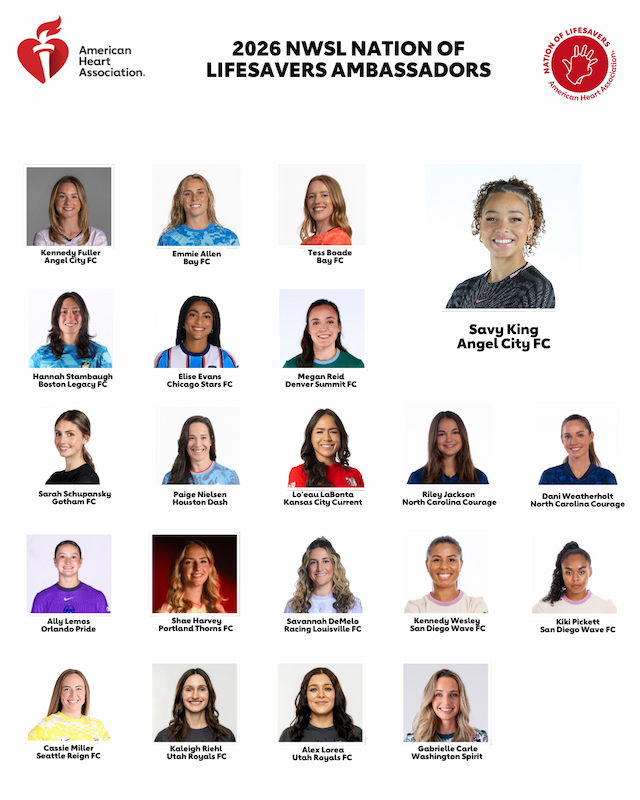 NWSL and American Heart Association Unveil Lifesaving CPR Ambassador Class
