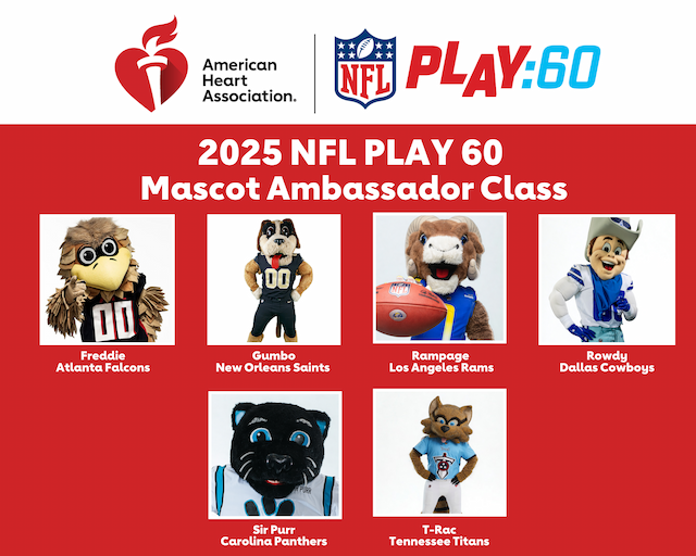 NFL Mascots Become PLAY 60 Ambassadors to Boost Kids' Health