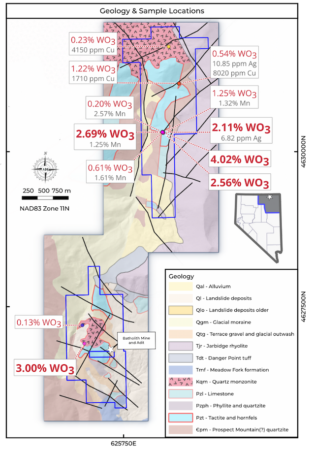 Western Star Hits High-Grade Tungsten Up to 4.02% WO₃ in Nevada