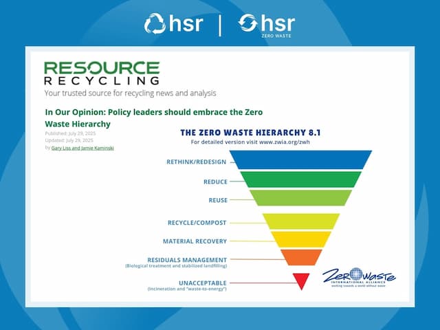 HSR Zero Waste Advocates for Policy Adoption of Zero Waste Hierarchy