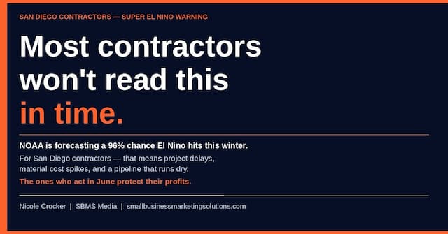 San Diego Contractors Urged to Prep Now for El Niño Winter