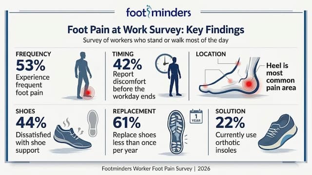 Only 22% of Workers With Foot Pain Use Orthotics, Survey Finds