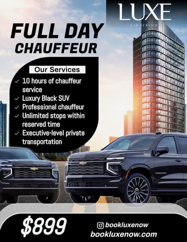 Luxe Car Service Launches $899 Full-Day Chauffeur Package for Executives