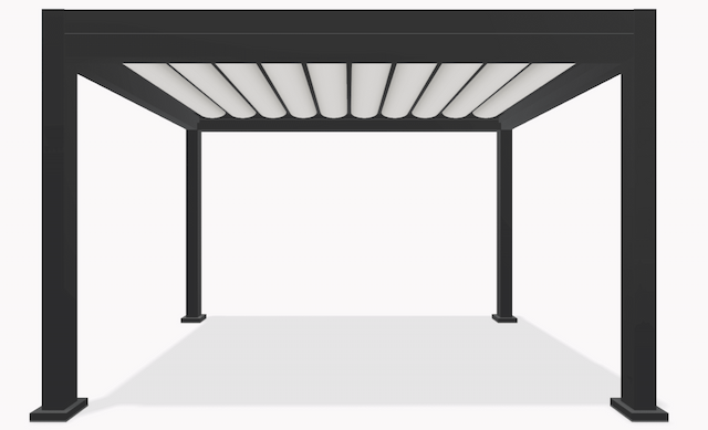 Azenco Outdoor's Built-In Motorized Screens Pergola Config Eliminates Add-On Screen Hardware