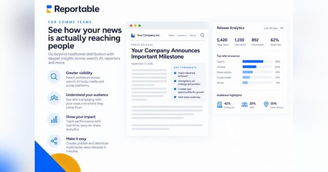 Reportable Expands News Analytics Across Search, LLMs and Email
