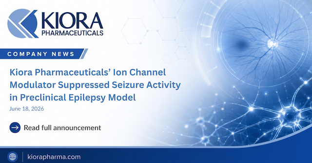 Kiora's KIO-300 Suppresses Seizure Activity in Preclinical Epilepsy Model