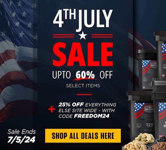 Wise Food Storage 4th of July Sale: Up to 60% Off Select Deals!