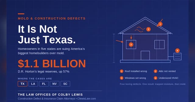 Mold Lawsuits Surge Against Major Homebuilders