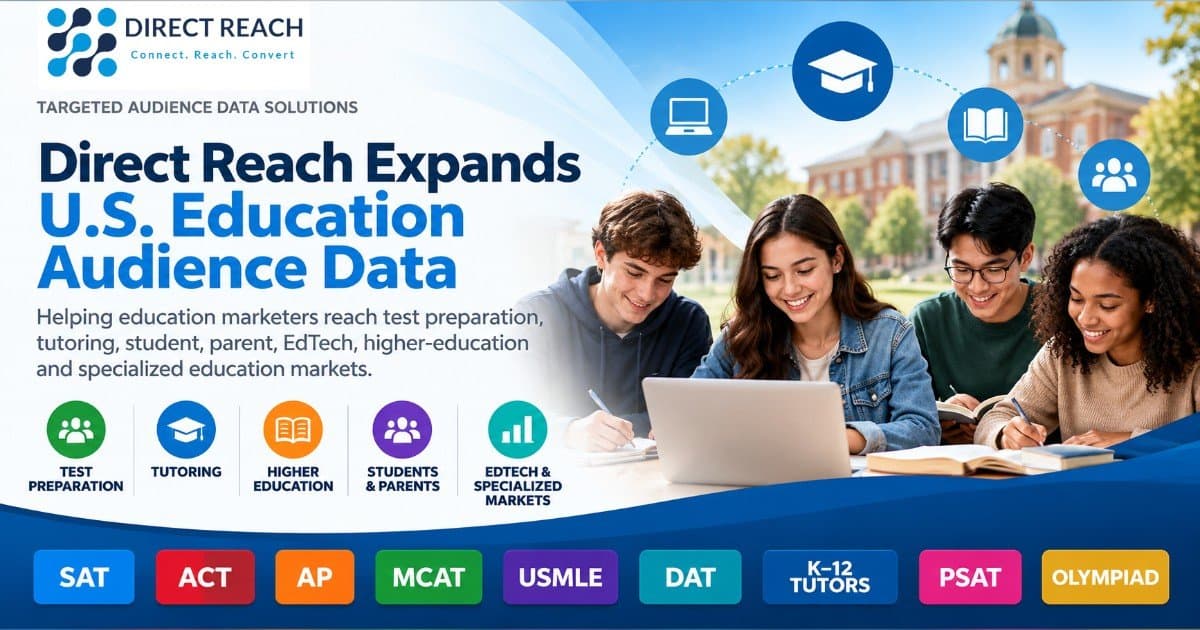 Direct Reach Expands Education Audience Data for Targeted Marketing