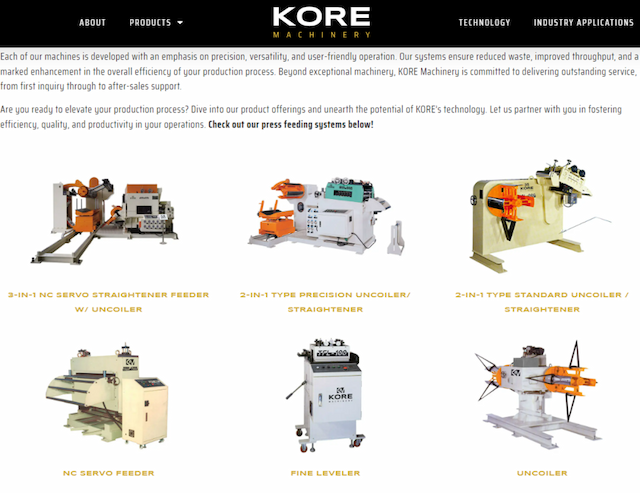 KORE Machinery Launches Redesigned Website to Showcase Innovations