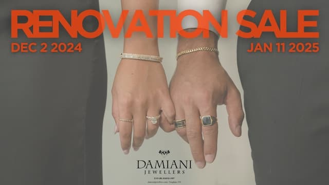 Renovation Sale at Damiani Jewellers: Up to 50% Off Select Fine Jewellery, Watches, and Luxury Gifts