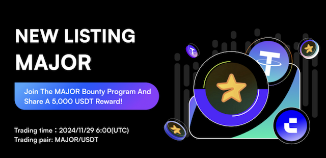 CoinW to List MAJOR, a Telegram Mini Game Token on TON Zone